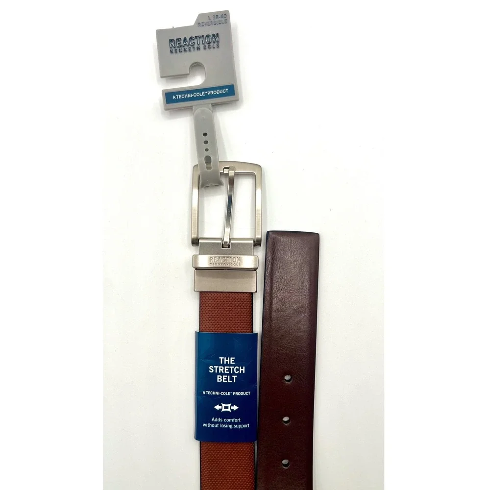 Reaction Kenneth Cole Reversible Tan Brown Stretch Belt Men's‎ L 38-40 NWT